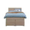 1-Persoons Boxsprings-Leen Bakker Boxspring met opbergruimte Liv geblokt - beige - 120x200 cm