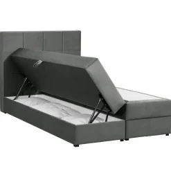 1-Persoons Boxsprings-Leen Bakker Boxspring met opbergruimte Liv geblokt - grijs - 120x200 cm