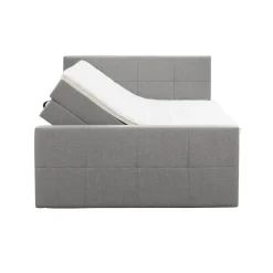 2-Persoons Boxsprings-Leen Bakker Boxspring met opbergruimte en voetbord Liv geblokt - lichtgrijs - 160x200cm