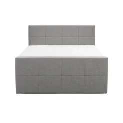2-Persoons Boxsprings-Leen Bakker Boxspring met opbergruimte en voetbord Liv geblokt - lichtgrijs - 160x200cm