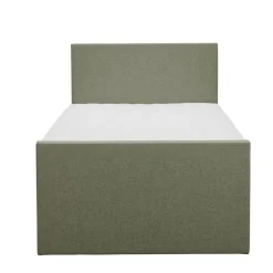 1-Persoons Boxsprings-Leen Bakker Boxspring met opbergruimte en voetbord Liv egaal - groen - 120x200cm