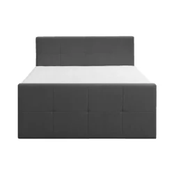 2-Persoons Boxsprings-Leen Bakker Boxspring met opbergruimte en voetbord Liv geblokt - antraciet - 160x200cm