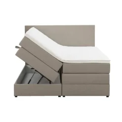 Leen Bakker Boxspring met opbergruimte Liv egaal - beige - 140x200 cm