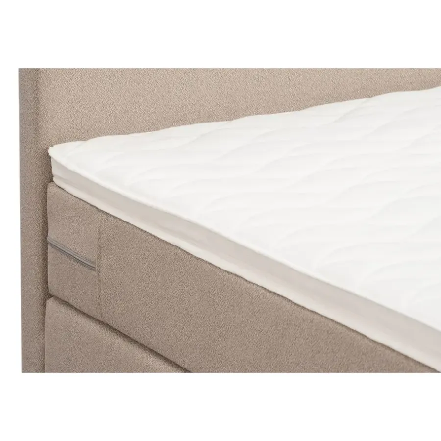 Leen Bakker Boxspring met opbergruimte Liv egaal - beige - 140x200 cm