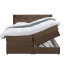 2-Persoons Boxsprings-Leen Bakker Boxspring met opbergruimte Liv geruit - bruin - 180x200 cm