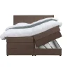 2-Persoons Boxsprings-Leen Bakker Boxspring met opbergruimte Liv geblokt - bruin - 180x200 cm