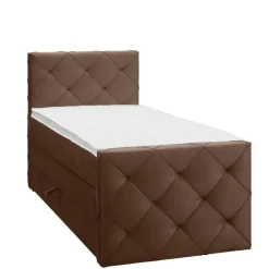 Leen Bakker Boxspring met opbergruimte en voetbord Liv geruit - bruin - 90x200cm
