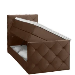 Leen Bakker Boxspring met opbergruimte en voetbord Liv geruit - bruin - 90x200cm
