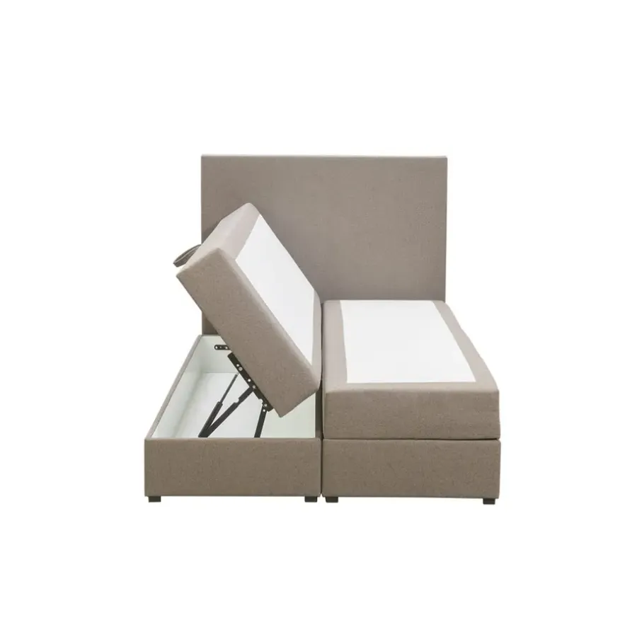 Leen Bakker Boxspring met opbergruimte Liv egaal - beige - 120x200 cm