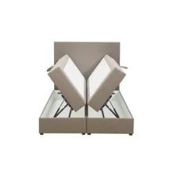 Leen Bakker Boxspring met opbergruimte Liv egaal - beige - 120x200 cm