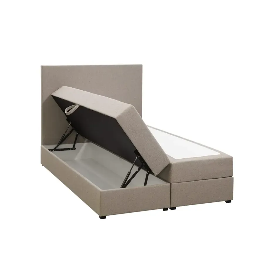 Leen Bakker Boxspring met opbergruimte Liv egaal - beige - 120x200 cm