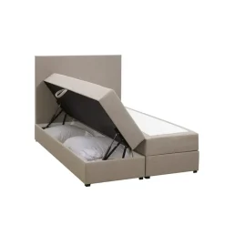 Leen Bakker Boxspring met opbergruimte Liv egaal - beige - 120x200 cm