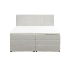 Leen Bakker Boxspring met opbergruimte Liv geblokt - ecru - 160x200 cm