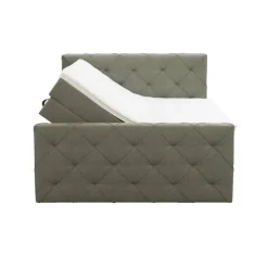 2-Persoons Boxsprings-Leen Bakker Boxspring met opbergruimte en voetbord Liv geruit - groen - 180x200cm