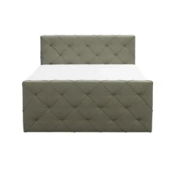 Leen Bakker Boxspring met opbergruimte en voetbord Liv geruit - groen - 140x200cm