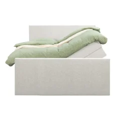 2-Persoons Boxsprings-Leen Bakker Boxspring met opbergruimte en voetbord Liv egaal - ecru - 160x200cm