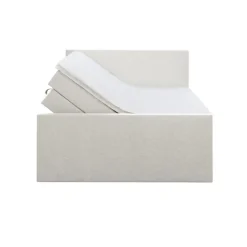2-Persoons Boxsprings-Leen Bakker Boxspring met opbergruimte en voetbord Liv egaal - ecru - 160x200cm