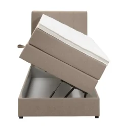 1-Persoons Boxsprings-Leen Bakker Boxspring met opbergruimte Liv geblokt - beige - 90x200 cm