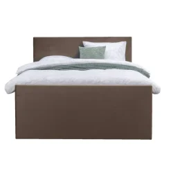 2-Persoons Boxsprings-Leen Bakker Boxspring met opbergruimte en voetbord Liv egaal - bruin - 140x200cm