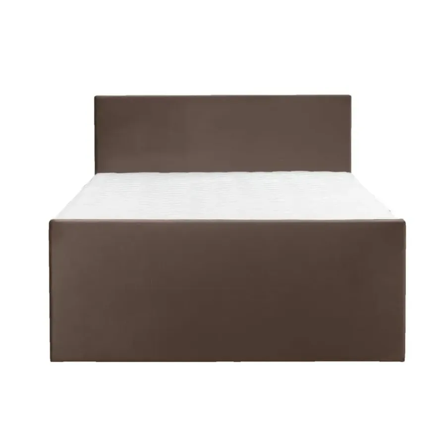 2-Persoons Boxsprings-Leen Bakker Boxspring met opbergruimte en voetbord Liv egaal - bruin - 140x200cm