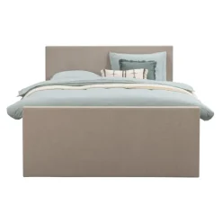 2-Persoons Boxsprings-Leen Bakker Boxspring met opbergruimte en voetbord Liv egaal - beige - 160x200cm