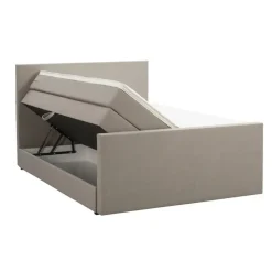 2-Persoons Boxsprings-Leen Bakker Boxspring met opbergruimte en voetbord Liv egaal - beige - 160x200cm
