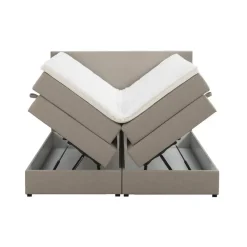 Leen Bakker Boxspring met opbergruimte Liv egaal - beige - 180x200 cm