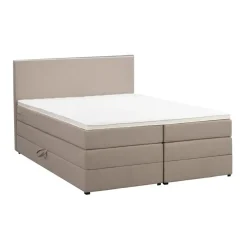 Leen Bakker Boxspring met opbergruimte Liv egaal - beige - 180x200 cm