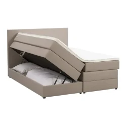 Leen Bakker Boxspring met opbergruimte Liv egaal - beige - 180x200 cm
