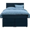 Leen Bakker Boxspring met opbergruimte Liv egaal - blauw - 120x200 cm