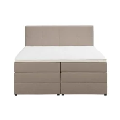 Leen Bakker Boxspring met opbergruimte Liv geblokt - beige - 180x200 cm