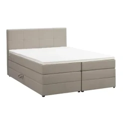 Leen Bakker Boxspring met opbergruimte Liv geblokt - beige - 180x200 cm