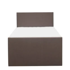 Leen Bakker Boxspring met opbergruimte en voetbord Liv egaal - donkerbruin - 120x200cm