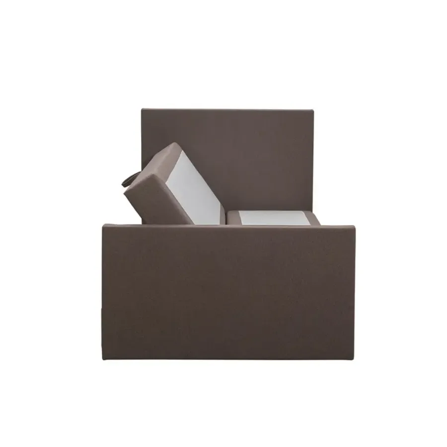 Leen Bakker Boxspring met opbergruimte en voetbord Liv egaal - donkerbruin - 120x200cm