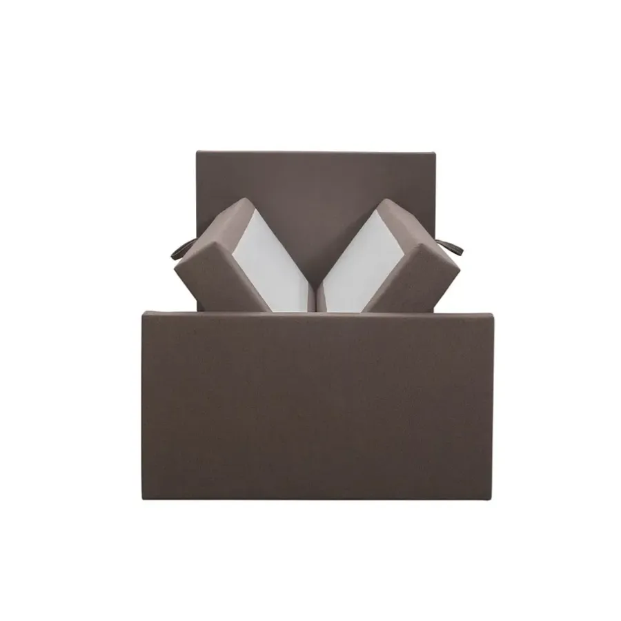 Leen Bakker Boxspring met opbergruimte en voetbord Liv egaal - donkerbruin - 120x200cm