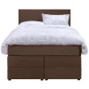 1-Persoons Boxsprings-Leen Bakker Boxspring met opbergruimte Liv egaal - bruin - 120x200 cm