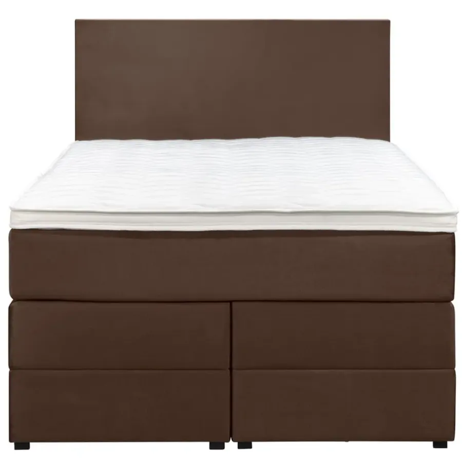 1-Persoons Boxsprings-Leen Bakker Boxspring met opbergruimte Liv egaal - bruin - 120x200 cm