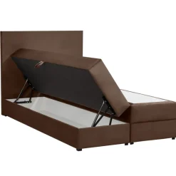 1-Persoons Boxsprings-Leen Bakker Boxspring met opbergruimte Liv egaal - bruin - 120x200 cm