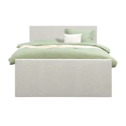 2-Persoons Boxsprings-Leen Bakker Boxspring met opbergruimte en voetbord Liv egaal - ecru - 140x200cm