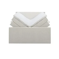 2-Persoons Boxsprings-Leen Bakker Boxspring met opbergruimte en voetbord Liv egaal - ecru - 140x200cm