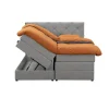2-Persoons Boxsprings-Leen Bakker Boxspring met opbergruimte Liv geruit - lichtgrijs - 160x200 cm