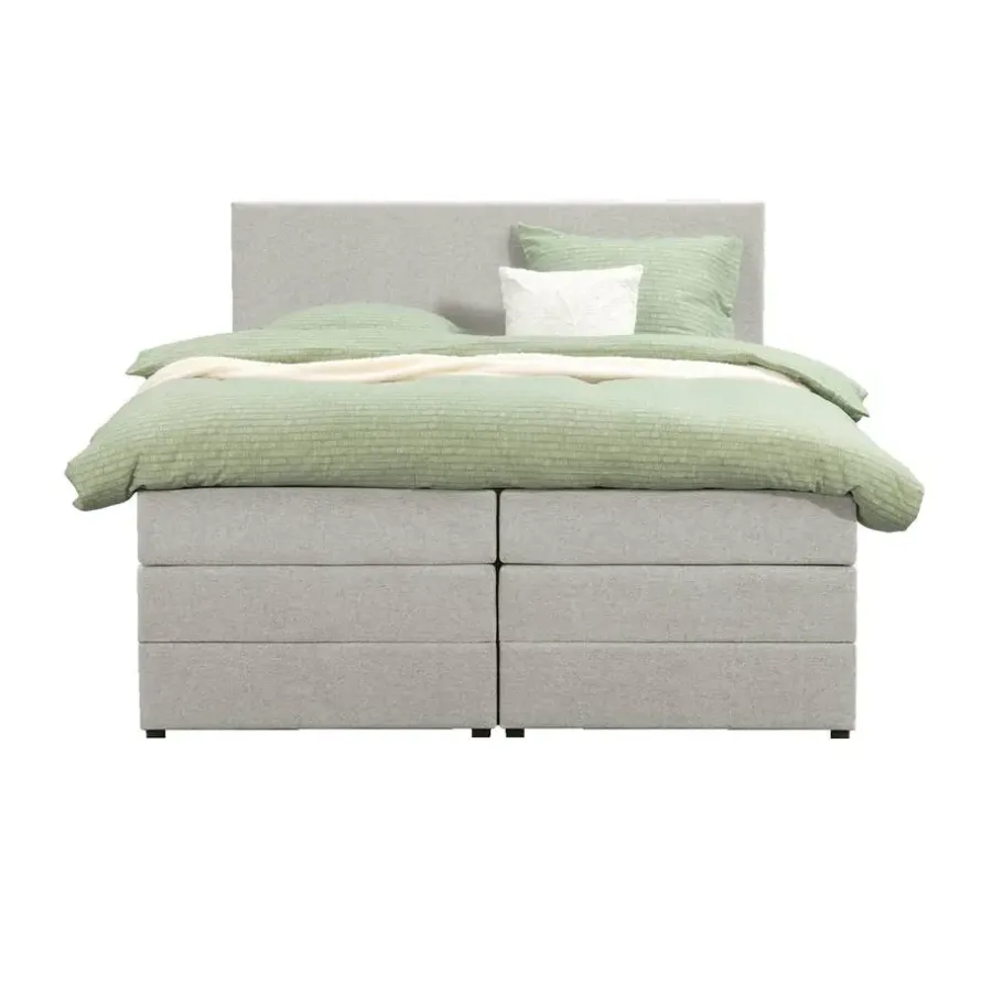 Leen Bakker Boxspring met opbergruimte Liv egaal - ecru - 180x200 cm