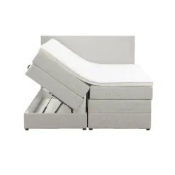 Leen Bakker Boxspring met opbergruimte Liv egaal - ecru - 180x200 cm