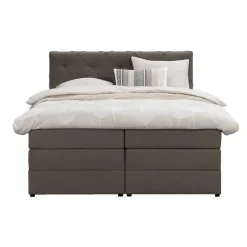 2-Persoons Boxsprings-Leen Bakker Boxspring met opbergruimte Liv geruit - donkerbruin - 180x200 cm