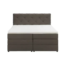 2-Persoons Boxsprings-Leen Bakker Boxspring met opbergruimte Liv geruit - donkerbruin - 180x200 cm