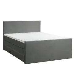 2-Persoons Boxsprings-Leen Bakker Boxspring met opbergruimte en voetbord Liv egaal - grijs - 140x200cm