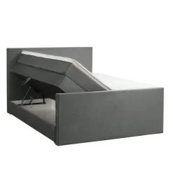 2-Persoons Boxsprings-Leen Bakker Boxspring met opbergruimte en voetbord Liv egaal - grijs - 140x200cm