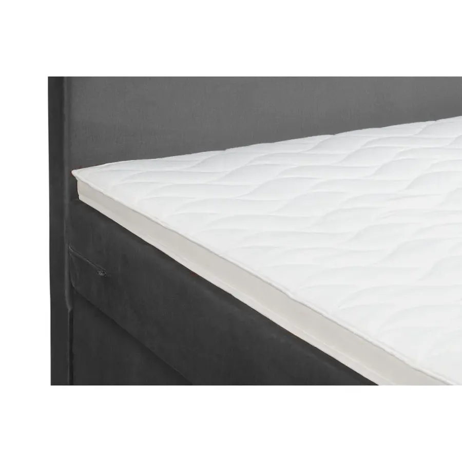 2-Persoons Boxsprings-Leen Bakker Boxspring met opbergruimte en voetbord Liv egaal - grijs - 140x200cm