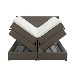 2-Persoons Boxsprings-Leen Bakker Boxspring met opbergruimte Liv geblokt - donkerbruin - 180x200 cm