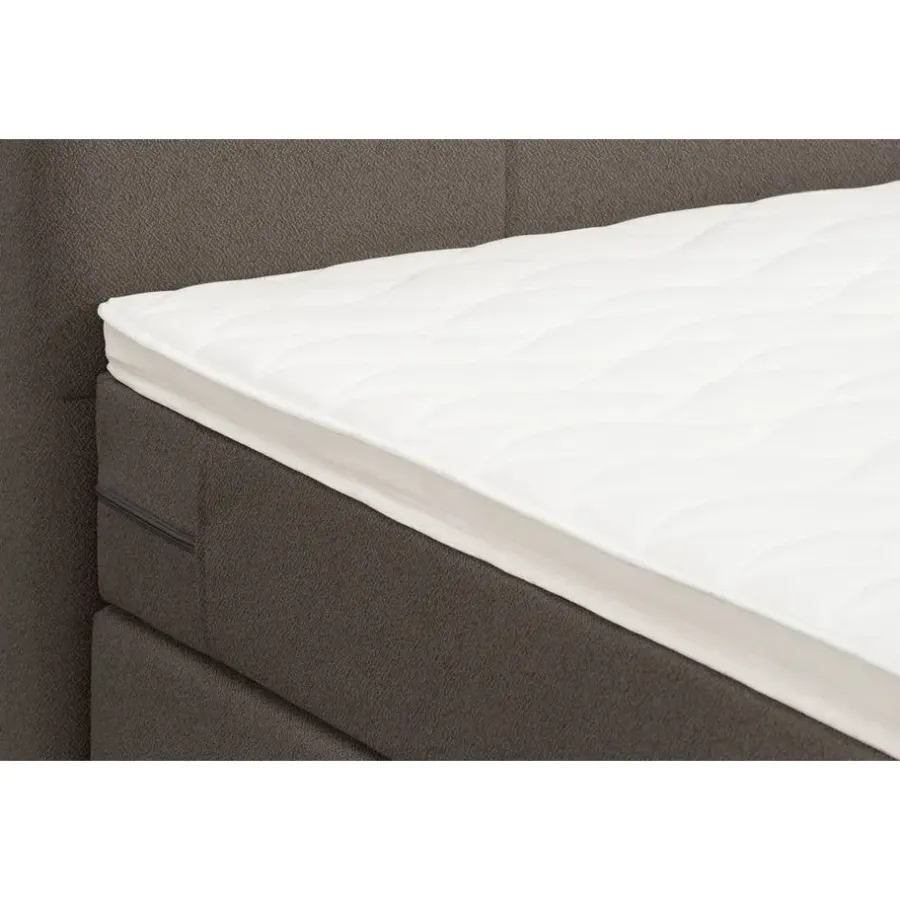 2-Persoons Boxsprings-Leen Bakker Boxspring met opbergruimte Liv geblokt - donkerbruin - 180x200 cm